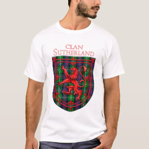 T-shirt Sutherland Tartan Scottish Plaid Lion Rampant