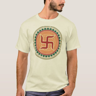T-shirt Svastika avec le style indien traditionnel Mandana