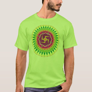 T-shirt Svastika avec le style indien traditionnel Mandana