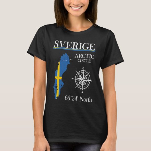 T-shirt Sverige Arctic Circle  Adventure  Sweden Swedish F (Devant)