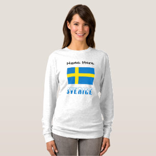 T-shirt Sverige Drapeau Suédois Personnalisé Femmes