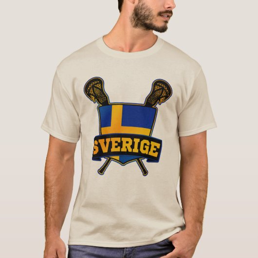 T-shirt Sverige Suède Lacrosse (Devant)