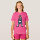 T-shirt Swag Cartoon Duck with Gold Chains and Hoodie (Devant entier)