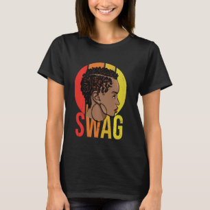 T-shirt Swag Queen Natural Fun Women Melanin Poppin Black