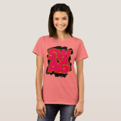 T-shirt SWAG - rose et jaune (Devant entier)