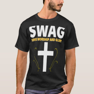 T-shirt SWAG Sert le culte et la Croix de gloire Fun Chris