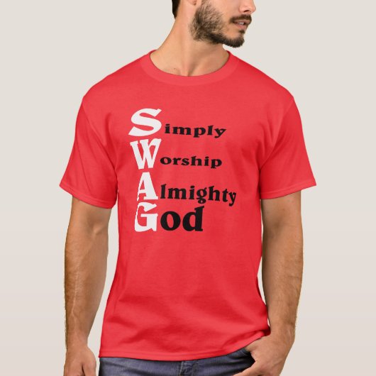 T-shirt Swag, style DIEU. (Devant)