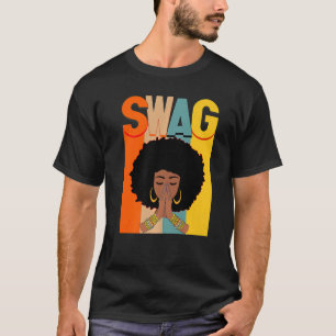 T-shirt Swag Vintage Melanin Afro Femme Queen Black Histor
