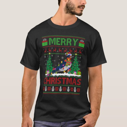 T-shirt Swallow Bird   Xmas Tree Ugly Santa Swallow Christ (Devant)