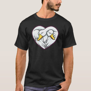 T-shirt Swan Couple Coeur forme amour animaux