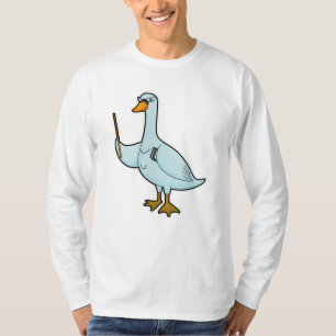 T-shirt Swan en tant qu'enseignant avec livre et pointeur