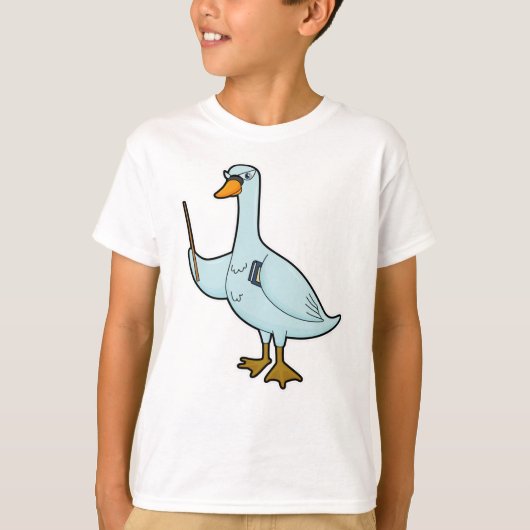 T-shirt Swan en tant qu'enseignant avec livre et pointeur (Devant)