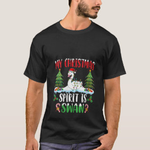 T-shirt Swan Portant le Père Noël Noël Noël Noël L'Esprit