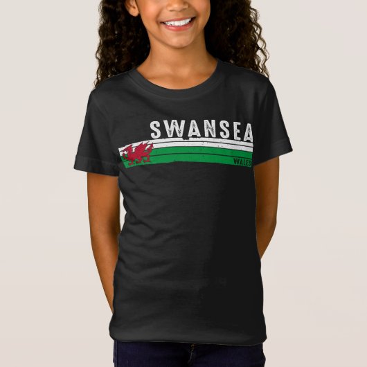 T-Shirt Swansea Wales Charme côtier (Devant)