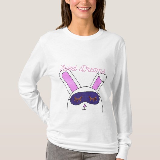 T-shirt Sweams Dreams Bunny Long Manches Pyjama Chemise (Devant)