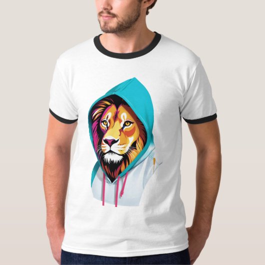 T-shirt Sweat - shirt à capuche de Lion - Bold Ani (Devant)