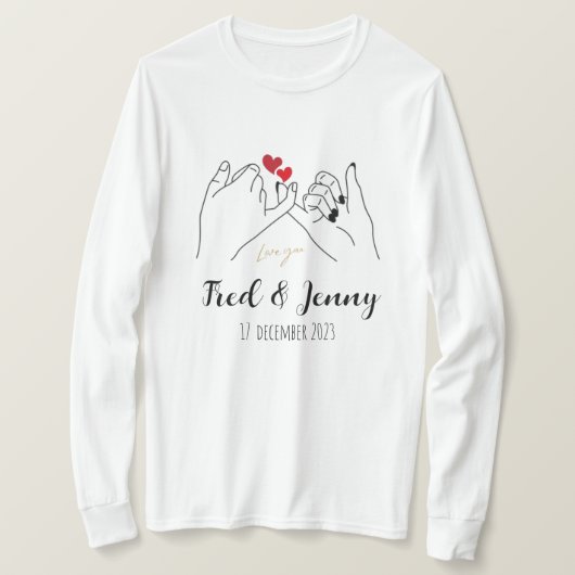 t-shirt sweater for him and her on Valentine's Day (Design devant)