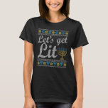 T-shirt Sweater Hanoukka laide obtenons Lit Menorah juif<br><div class="desc">Sweater Hanoukka laide obtenons Lit Menorah juif</div>
