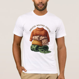 T-shirt Sweater Weather Forever Cozy Knit Illustration