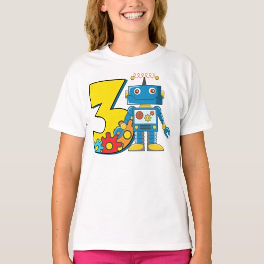 T-shirt sweatshirt robotique du 3e anniversaire (Devant)