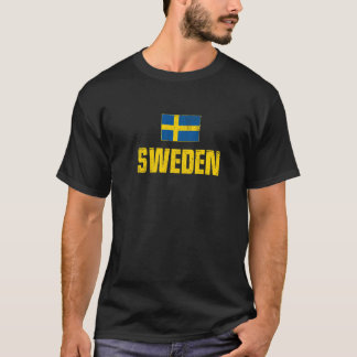 T-shirt Sweden Flag Swedish Sverige Svenska Stockholm Nors