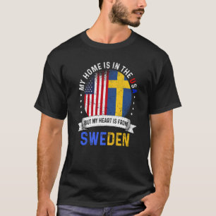 T-shirt Swedish American Patriot Heart vient de Suède Drap