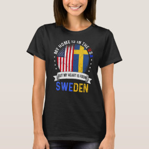 T-shirt Swedish American Patriot Heart vient de Suède Drap