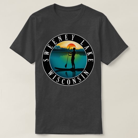 T-shirt Sweeney Lake Wisconsin Paddleboard (Design devant)