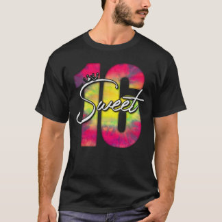 T-shirt Sweet 16 Cadeaux Pour Filles Tie Dye Style 16e Ann