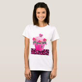 T-shirt Sweet 16 Cupcake Zebra Rose Leopard rose (Devant entier)
