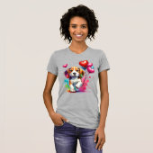 T-shirt Sweet Beagle Pup Valentine (Devant entier)