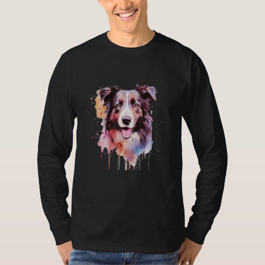 T-shirt Sweet Border Collie Portrait Dog  2 (Devant)