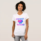 T-shirt Sweet But Psycho | Neon Devil Smiley (Devant entier)