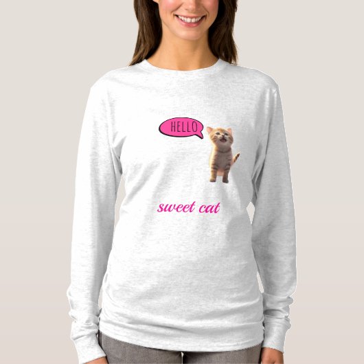 T-shirt  Sweet Cat Long Sleeve (Devant)