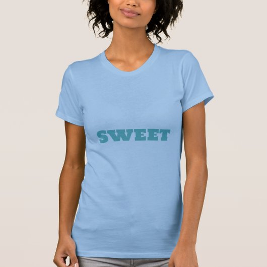 T-shirt Sweet Custom Text Femmes Fille Bleu Couleur T-shir (Devant)