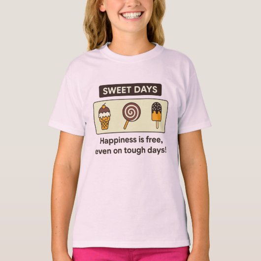 T-shirt Sweet Days - Crème glacée & Candy Kids Design T-sh (Devant)