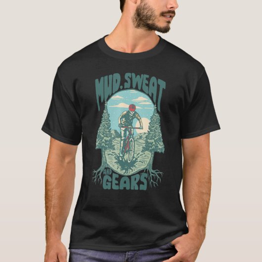 T-shirt Sweet & Gears Skeleton Mountain Biker Sweet Bi (Devant)