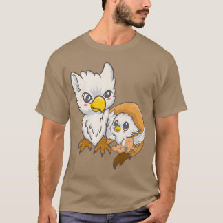 T-shirt Sweet Griffin Family Birds Kawaii Anime Japonais o