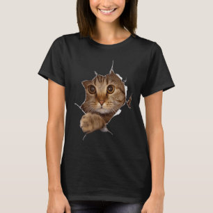T-shirt Sweet Kitten Torn Tissu Chat Propriétaire Chat Lad
