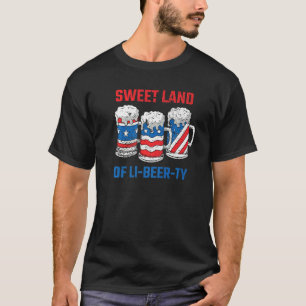 T-shirt Sweet Land Of Libeerty Juillet 4 Juillet Drapeau A
