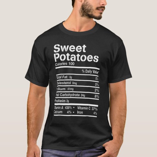 T-shirt Sweet Potatoes Nutrition Facts Thanksgiving Costum (Devant)