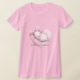 T-shirt Sweet rose Coeur Bunny Coussin de coeur