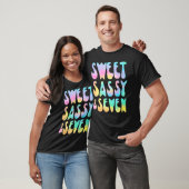 T-shirt Sweet Sassy et sept 7e anniversaire fille Tie Dye  (Unisexe)