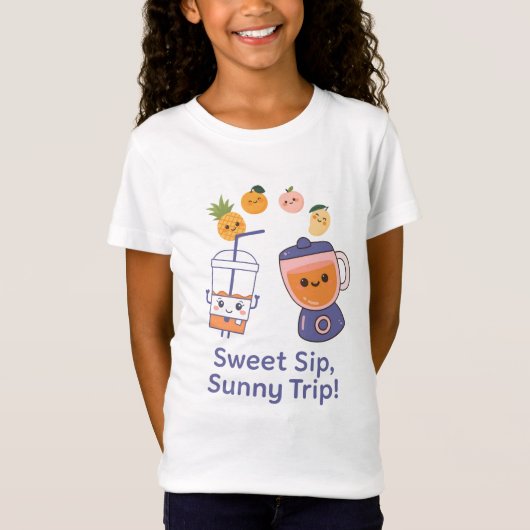T-Shirt Sweet Sip, Sunny Trip – Kawaii Summer Smoothy (Devant)