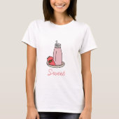 T-shirt Sweet strawberry milkshake rose cute (Devant)