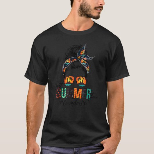 T-shirt Sweet Summer Counselor Life Messy Bun Beach V (Devant)