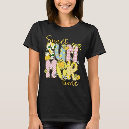 T-shirt Sweet Summer Time Lemon Coquette Bow Family Vacati (Devant)