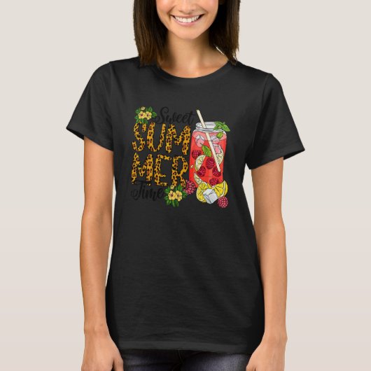T-shirt Sweet Summer Time Pastèque Léopard Et Citron (Devant)