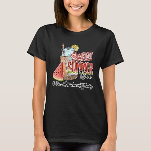 T-shirt Sweet Summer Time Pré K Enseignant hors service De (Devant)