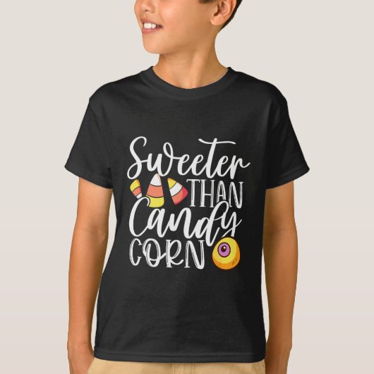 T-shirt Sweet than Candy Corn Hilarious Halloween Candy Co (Devant)